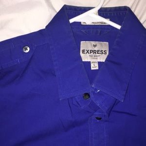Blue express button down shirt